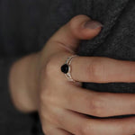 Black Agate Ring on hand